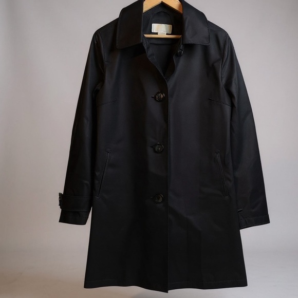 Michael Kors Trench Coat Black Medium - Picture 3 of 10